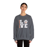 Love Paw Print (Front)___BAB Oval (Back)  ||  Unisex Heavy Blend™ Crewneck Sweatshirt