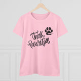 Think Pawsitive: Black Print || Women's Heavy Cotton Tee