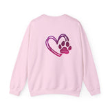 Heart Paw Print With BAB Logo || Unisex Heavy Blend™ Crewneck Sweatshirt