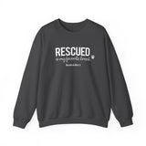 Rescued Is My Favorite Breed (Front)___BAB Oval Outline (Back)  ||  Unisex Heavy Blend™ Crewneck Sweatshirt