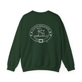Live, Love, Bark (Front)___BAB Oval Outline (Back)  ||  Unisex Heavy Blend™ Crewneck Sweatshirt