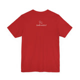 Me + Dogs = Love (Front)__BAB Word Outline (Back) || Bella + Canvas 3001 Unisex Jersey Short Sleeve Tee