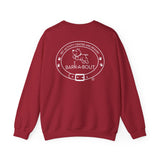 Me + Dog = Love (Front)___BAB Oval Outline (Back)  ||  Unisex Heavy Blend™ Crewneck Sweatshirt