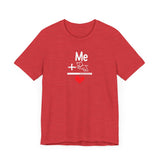 Me + Dogs = Love (Front)__BAB Word Outline (Back) || Bella + Canvas 3001 Unisex Jersey Short Sleeve Tee