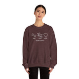 Me + Dog = Love (Front)___BAB Oval Outline (Back)  ||  Unisex Heavy Blend™ Crewneck Sweatshirt