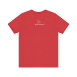 Me + Dogs = Love (Front)__BAB Word Outline (Back) || Bella + Canvas 3001 Unisex Jersey Short Sleeve Tee