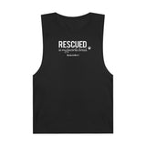 Rescued Is My Favorite Breed (Front)__BAB Oval (Back)  || Men's Ultra Cotton Sleeveless Tank