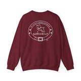 Me + Dog = Love (Front)___BAB Oval Outline (Back)  ||  Unisex Heavy Blend™ Crewneck Sweatshirt
