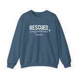 Rescued Is My Favorite Breed (Front)___BAB Oval Outline (Back)  ||  Unisex Heavy Blend™ Crewneck Sweatshirt