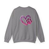 Heart Paw Print With BAB Logo || Unisex Heavy Blend™ Crewneck Sweatshirt