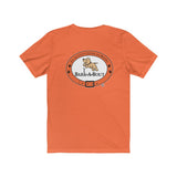 Bark-A-Bout Word (Front)__Oval Logo (Back)  ||  Bella + Canvas 3001 Unisex Jersey Short Sleeve Tee
