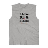I Love Dog Kisses (Front)__BAB Oval (Back)  || Men's Ultra Cotton Sleeveless Tank