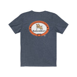 LOVE Bark-A-Bout Varsity (Front)__Oval Logo (Back)  ||  Bella + Canvas 3001 Unisex Jersey Short Sleeve Tee