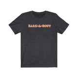Bark-A-Bout Word (Front)__Oval Logo (Back)  ||  Bella + Canvas 3001 Unisex Jersey Short Sleeve Tee