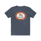Bark-A-Bout Word (Front)__Oval Logo (Back)  ||  Bella + Canvas 3001 Unisex Jersey Short Sleeve Tee