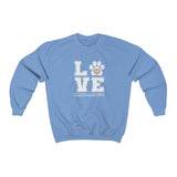 LOVE with Bark-A-Bout Outline (Front)___BAB Oval Outline (Back)  ||  Unisex Heavy Blend™ Crewneck Sweatshirt