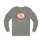 Weekends, Coffee and Dogs__White Font__BAB on back || Unisex Jersey Long Sleeve Tee