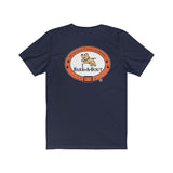 LOVE Bark-A-Bout Varsity (Front)__Oval Logo (Back)  ||  Bella + Canvas 3001 Unisex Jersey Short Sleeve Tee