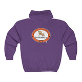 Bark-A-Bout Dog Jumping Logo (Front)__Color Oval Logo (Back) || Unisex Heavy Blend™ Full Zip-Up Hoodie
