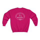 Unleash'd And Luvd with Bark-A-Bout Logo (Front)___BAB Oval Outline (Back)  ||  Unisex Heavy Blend™ Crewneck Sweatshirt