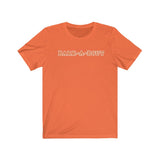 Bark-A-Bout Word (Front)__Oval Logo (Back)  ||  Bella + Canvas 3001 Unisex Jersey Short Sleeve Tee