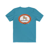 Bark-A-Bout Word (Front)__Oval Logo (Back)  ||  Bella + Canvas 3001 Unisex Jersey Short Sleeve Tee