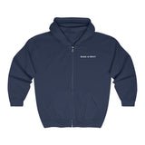 Bark-A-Bout Logo (Front)__Dog Jumping Logo (Back)  ||  Unisex Heavy Blend™ Full Zip-Up Hoodie