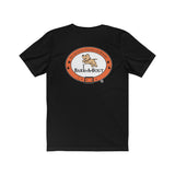 LOVE Bark-A-Bout Varsity (Front)__Oval Logo (Back)  ||  Bella + Canvas 3001 Unisex Jersey Short Sleeve Tee