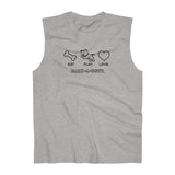 Eat. Play. Love. (Front)__BAB Oval (Back)  || Men's Ultra Cotton Sleeveless Tank