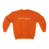 Unleash'd And Luvd with Bark-A-Bout Logo (Front)___BAB Oval Outline (Back)  ||  Unisex Heavy Blend™ Crewneck Sweatshirt