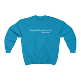 Unleash'd And Luvd with Bark-A-Bout Logo (Front)___BAB Oval Outline (Back)  ||  Unisex Heavy Blend™ Crewneck Sweatshirt