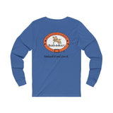 Weekends, Coffee and Dogs (Front)___Oval Logo (Back)  ||  Unisex Jersey Long Sleeve Tee