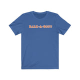 Bark-A-Bout Word (Front)__Oval Logo (Back)  ||  Bella + Canvas 3001 Unisex Jersey Short Sleeve Tee