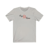 Pups & Kisses__Coral & Black || Bella + Canvas 3001 Unisex Jersey Short Sleeve Tee