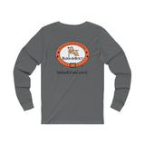 Weekends, Coffee and Dogs (Front)___Oval Logo (Back)  ||  Unisex Jersey Long Sleeve Tee