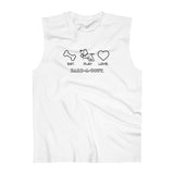 Eat. Play. Love. (Front)__BAB Oval (Back)  || Men's Ultra Cotton Sleeveless Tank