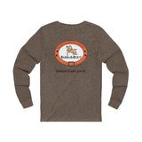 Weekends, Coffee and Dogs (Front)___Oval Logo (Back)  ||  Unisex Jersey Long Sleeve Tee