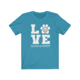 LOVE Bark-A-Bout Varsity || Bella + Canvas 3001 Unisex Jersey Short Sleeve Tee