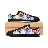 Paint Splatter Paw Print, Bark-A-Bout Logo ||  Canvas Sneakers
