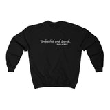 Unleash'd And Luvd with Bark-A-Bout Logo (Front)___BAB Oval Outline (Back)  ||  Unisex Heavy Blend™ Crewneck Sweatshirt