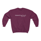 Unleash'd And Luvd with Bark-A-Bout Logo (Front)___BAB Oval Outline (Back)  ||  Unisex Heavy Blend™ Crewneck Sweatshirt