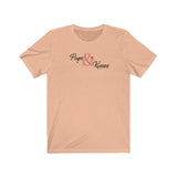 Pups & Kisses__Coral & Black || Bella + Canvas 3001 Unisex Jersey Short Sleeve Tee