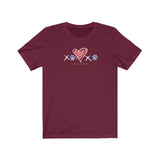XOXO__White And Blue Font  ||  Bella + Canvas 3001 Unisex Jersey Short Sleeve Tee