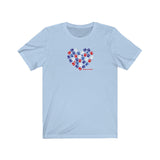 Red White & Blue Paw Prints  ||  Bella + Canvas 3001 Unisex Jersey Short Sleeve Tee