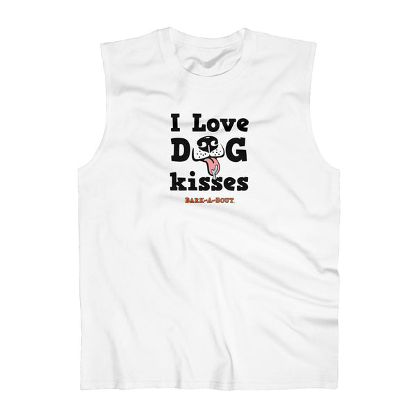 I Love Dog Kisses (Front)__BAB Oval (Back)  || Men's Ultra Cotton Sleeveless Tank