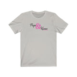 Pups & Kisses__Pink & Black || Bella + Canvas 3001 Unisex Jersey Short Sleeve Tee