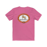 Bark-A-Bout Word (Front)__Oval Logo (Back)  ||  Bella + Canvas 3001 Unisex Jersey Short Sleeve Tee