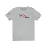 Pups & Kisses__Coral & Black || Bella + Canvas 3001 Unisex Jersey Short Sleeve Tee