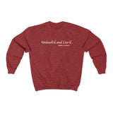 Unleash'd And Luvd with Bark-A-Bout Logo (Front)___BAB Oval Outline (Back)  ||  Unisex Heavy Blend™ Crewneck Sweatshirt