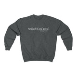 Unleash'd And Luvd with Bark-A-Bout Logo (Front)___BAB Oval Outline (Back)  ||  Unisex Heavy Blend™ Crewneck Sweatshirt
